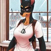 Victoria the Doberman Cop turned Rabies Survivor — AI character avatar